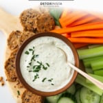 cottage cheese ranch dip pin for Pinterest by Detoxinista.