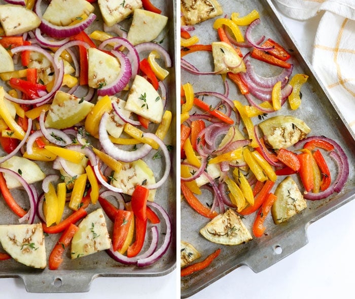 roasted vegetables for ratatouille