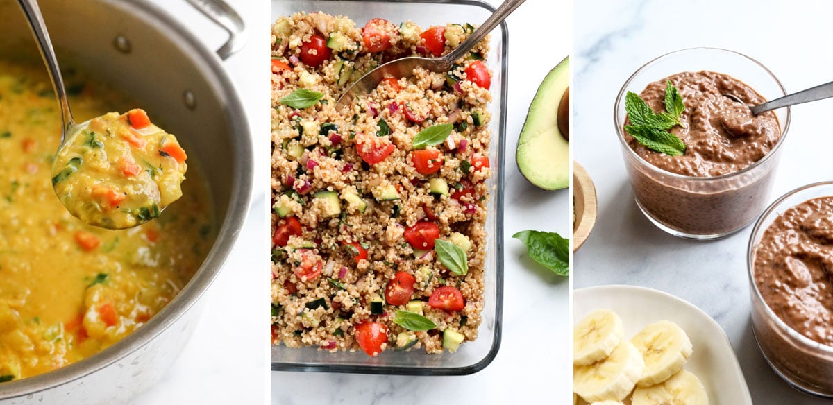 soup quinoa salad and chia pudding photos from the spring reset